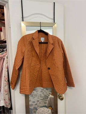 Armani Collezioni - Vintage Quilted Burnt Orange Collared Blazer Jacket